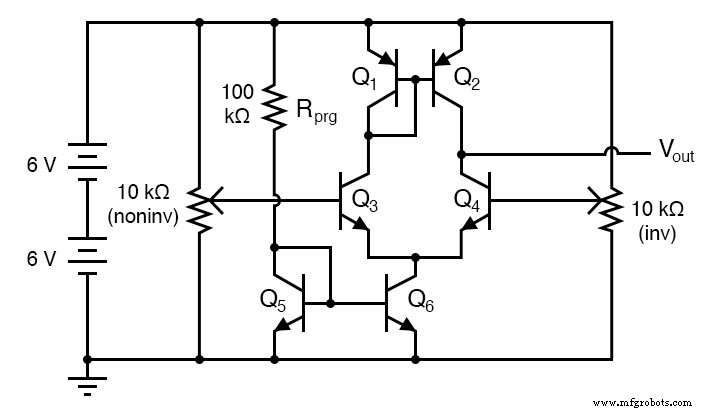 Construye un Amplificador Diferencial de Alta Ganancia que Funciona como Op-Amp