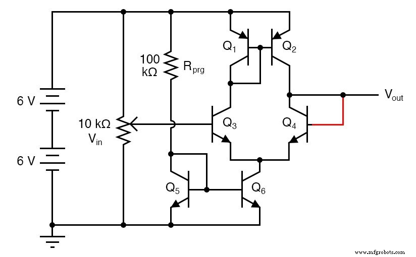 Construye un Amplificador Diferencial de Alta Ganancia que Funciona como Op-Amp