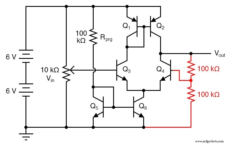 Construye un Amplificador Diferencial de Alta Ganancia que Funciona como Op-Amp