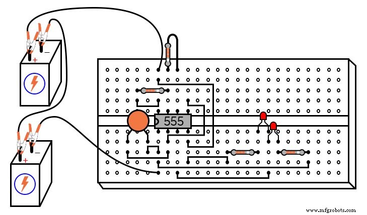Oscilador Astable 555: Demo LED y Exploración del Ciclo de Trabajo