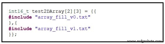 Firmware embebido: mejores prácticas para inicializar arrays en C con datos de archivos externos y formas de onda