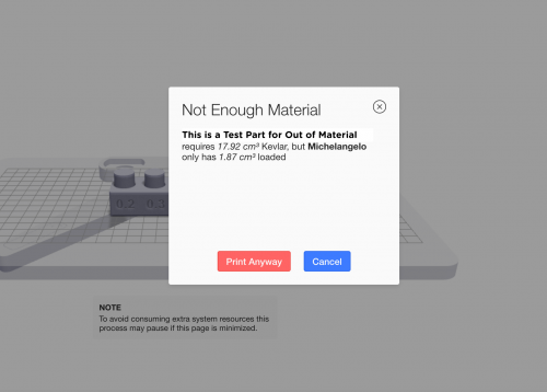 Actualización de firmware de Markforged: alertas de material y laminado en la nube