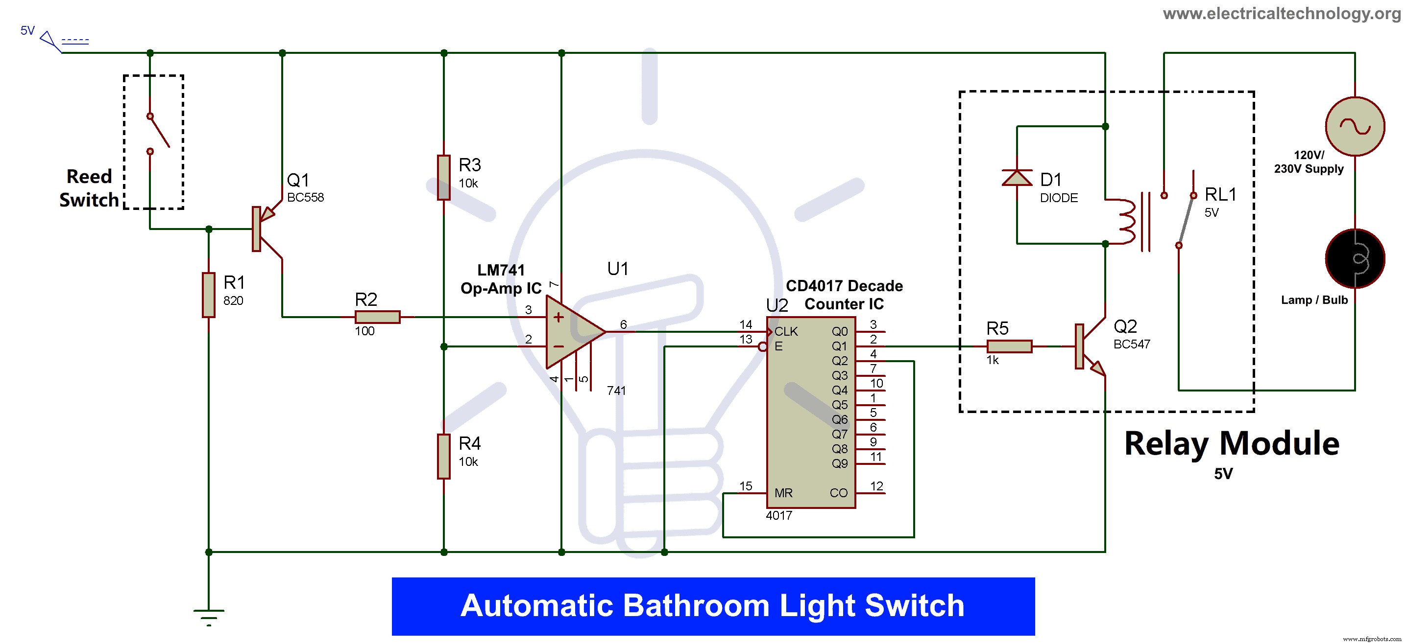 Interruptor Automático de Luz para Baño: Diseño, Esquema y Funcionamiento