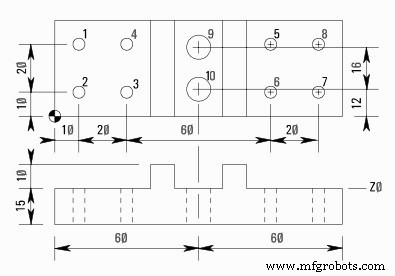 Programa de Ejemplo: Ciclos G81 y G83 de Taladrado con Niveles de Retorno G98/G99