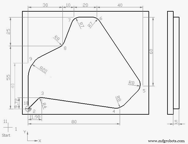 Programación Sinumerik 810: Control de Radio y Chaflán en Fresado CNC