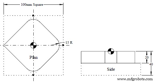 Heidenhain TNC Redondeo de Esquinas: Ejercicio de Programación Radio de Mezcla